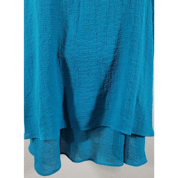 Worthington Woman Polynesian Blue Sleeveless Top 2X Plus New With Tag Flowy Soft - Picture 5 of 9